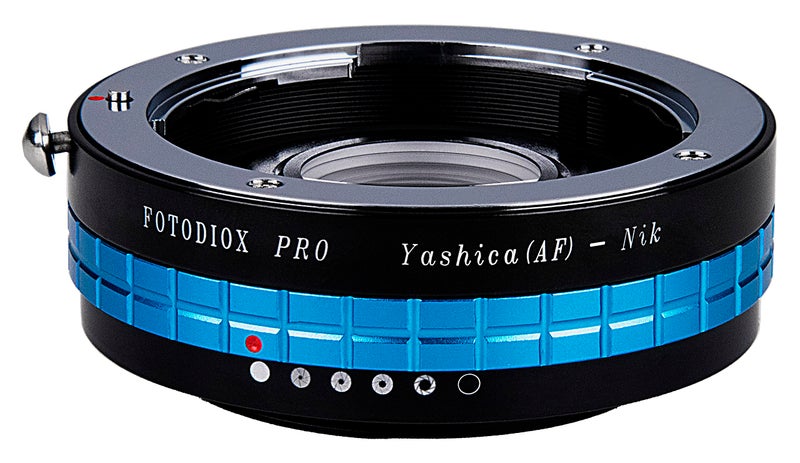 Fotodiox Pro Lens Mount Adapter - Yashica 230AF (YAF, Y230AF) Lens to Nikon SLR/DSLR Camera with Aperture Control Dial and Glass Elements for Focus Correction - Image 1