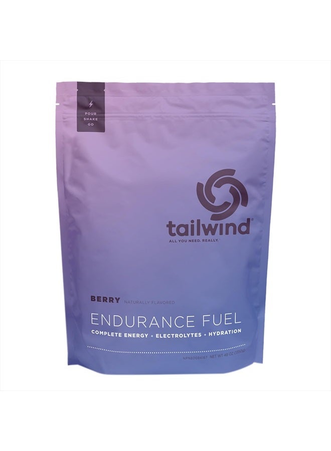 Tailwind Nutrition Endurance Fuel, Sports Drink Powder Mix with Electrolytes, Non-GMO, Free of Soy, Dairy, and Gluten, Vegan Friendly, Berry, 50 Servings - Image 1