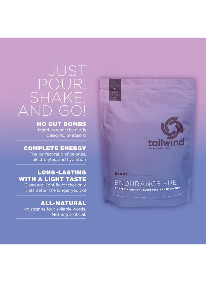 Tailwind Nutrition Endurance Fuel, Sports Drink Powder Mix with Electrolytes, Non-GMO, Free of Soy, Dairy, and Gluten, Vegan Friendly, Berry, 50 Servings - Image 2