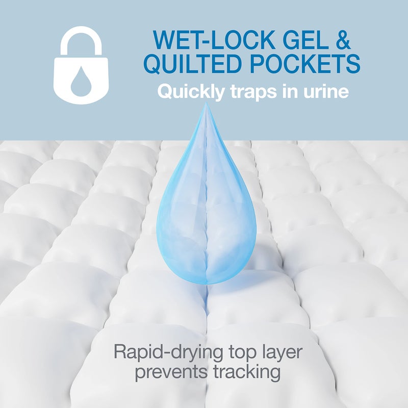 four paws وسادات بول غير معطرة من فور باوز للأداء الفائق للكلاب والجروات، محمية من التسرب لتدريب الكلاب على استخدام المرحاض، 22" × 23"، 50 قطعة - Image 3