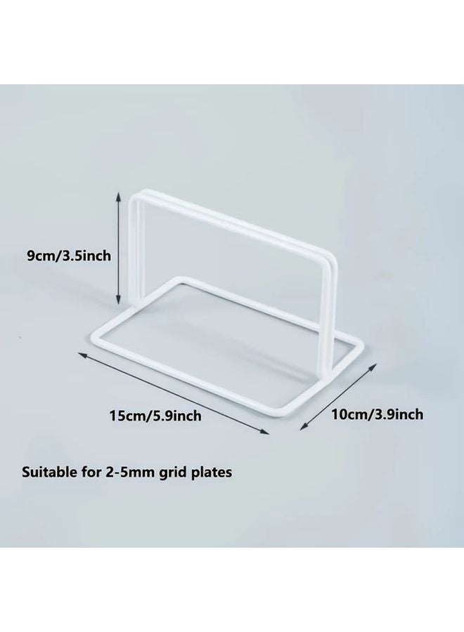 White Base Metal Grid Display Rack Wall Shelf For Art Photo Jewelry Exhibition - Image 1
