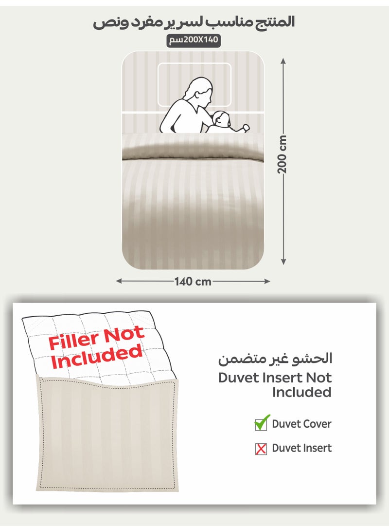 Donetella Striped Duvet Cover Set Single Size 170x230 cm - 4-Pcs Bed Set, Microfiber Fabric - 1 Duvet Cover, 1 Fitted Sheet, 2 Pillow Sham, (Filler Not Included) - Image 3