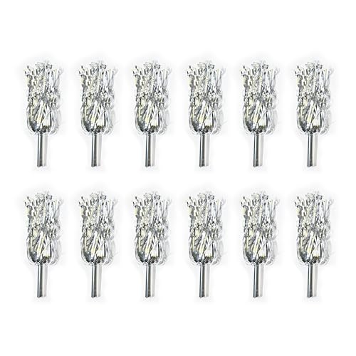 AMAROBA ,12 PC POM POM for School Dance , Cheerleaders POM POM for Kids and Adults 6 Set ( 12 PC ) (Silver). - Image 1