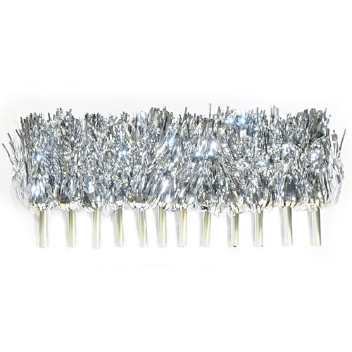 AMAROBA ,12 PC POM POM for School Dance , Cheerleaders POM POM for Kids and Adults 6 Set ( 12 PC ) (Silver). - Image 5