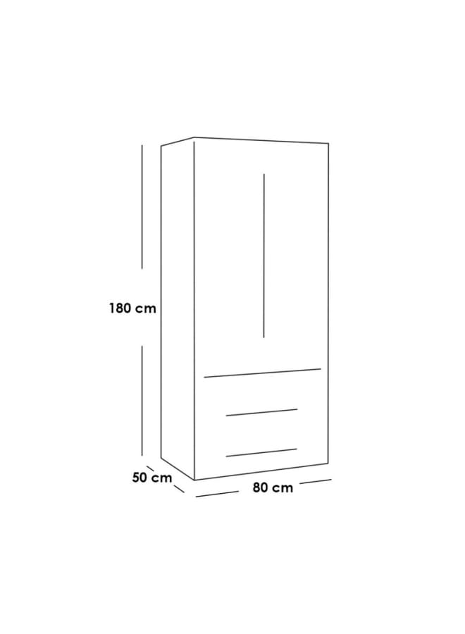ريترو RA052 دولاب 80×180×50سم - أبيض×بيج - Image 5