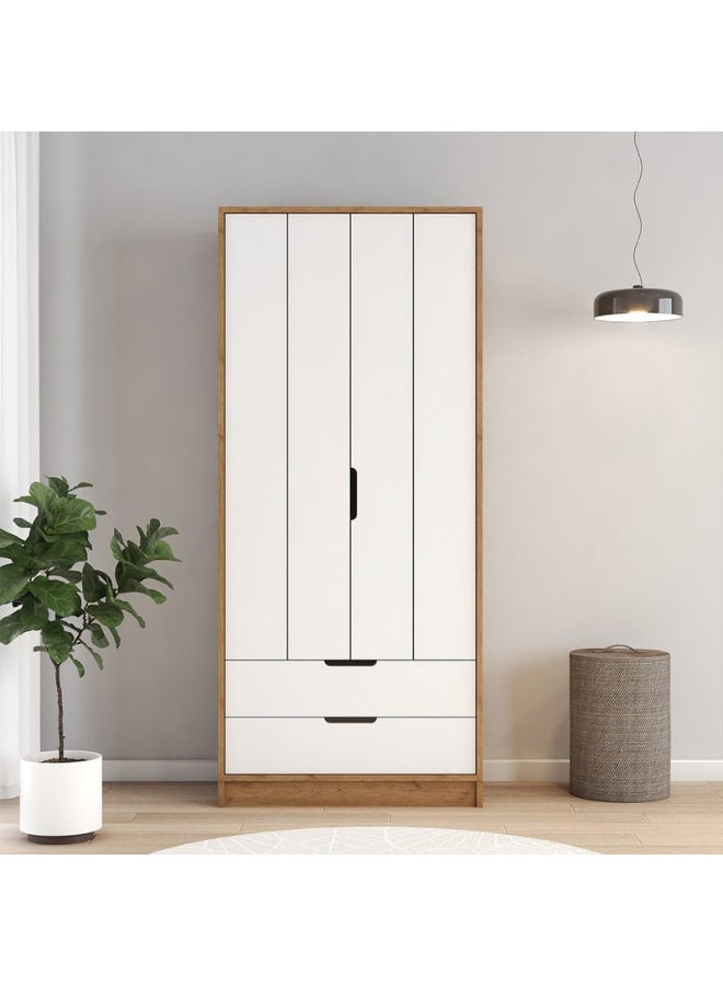 ريترو RA052 دولاب 80×180×50سم - أبيض×بيج - Image 1