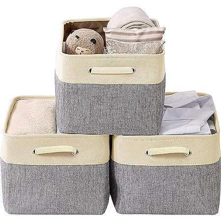 KINDRED Jute Fabric Foldable EcoFriendly Cloth Storage Basket Bins Organizer for Underbed Laundry Foldable Bag with Sturdy Handles for Sarees Blankets Comforters Books Toys - Image 1
