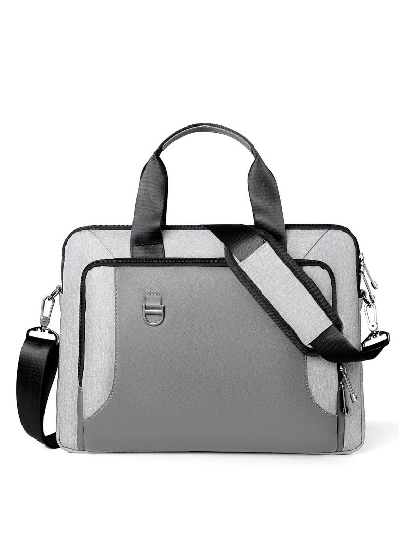 Business Double-Layer Airbag Shockproof Laptop Bag, Handheld and Shoulder Briefcase for 13/14-inch Laptops, Large Capacity, Thickened Anti-Drop Office Bag, Suitable for Apple MacBook Air and MacBook Pro.  - Image 1