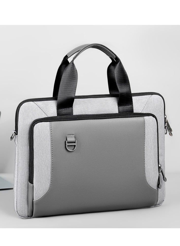 Business Double-Layer Airbag Shockproof Laptop Bag, Handheld and Shoulder Briefcase for 13/14-inch Laptops, Large Capacity, Thickened Anti-Drop Office Bag, Suitable for Apple MacBook Air and MacBook Pro.  - Image 2