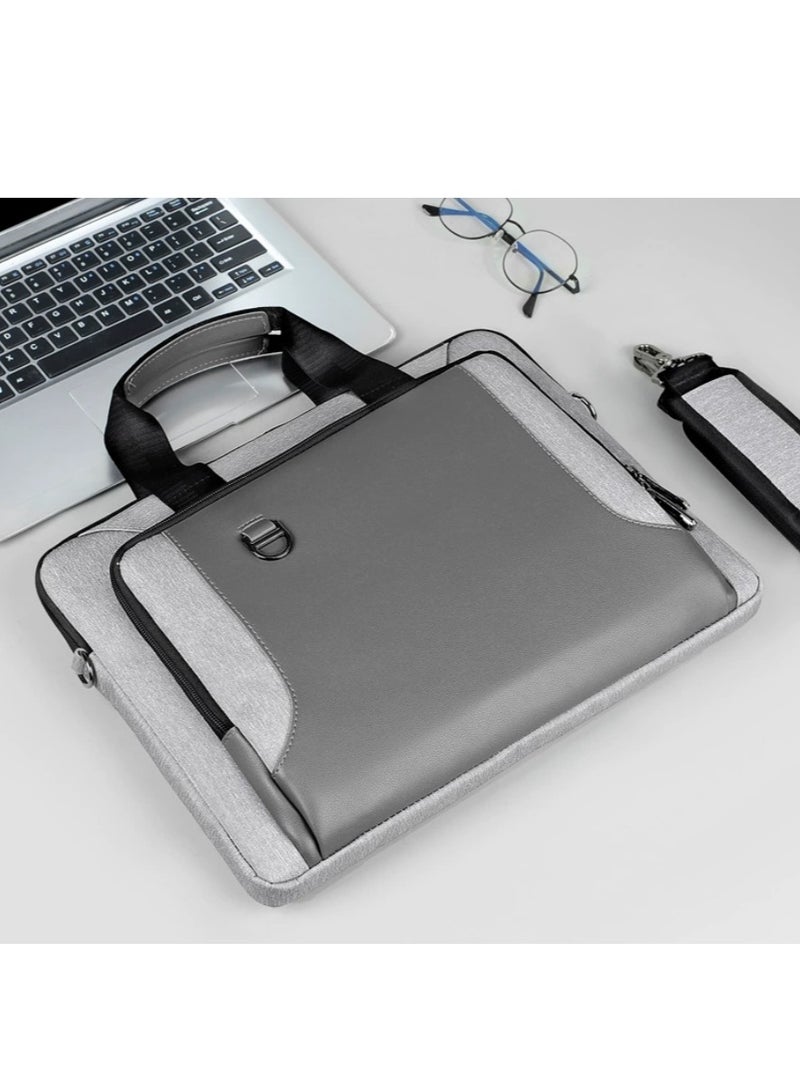 Business Double-Layer Airbag Shockproof Laptop Bag, Handheld and Shoulder Briefcase for 13/14-inch Laptops, Large Capacity, Thickened Anti-Drop Office Bag, Suitable for Apple MacBook Air and MacBook Pro.  - Image 5
