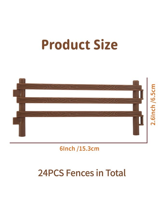 TOYMANY مجموعة ألعاب تويماني 24 قطعة من سياج بلاستيكي للحيوانات الزراعية، زينة كعك - هدية تعليمية للأطفال والرضع - Image 2