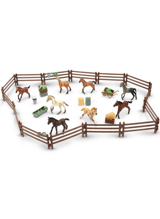 TOYMANY مجموعة ألعاب تويماني 24 قطعة من سياج بلاستيكي للحيوانات الزراعية، زينة كعك - هدية تعليمية للأطفال والرضع - Image 5