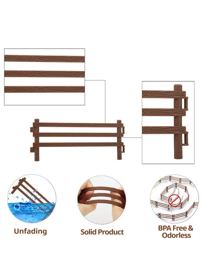 TOYMANY مجموعة ألعاب تويماني 24 قطعة من سياج بلاستيكي للحيوانات الزراعية، زينة كعك - هدية تعليمية للأطفال والرضع - Image 3