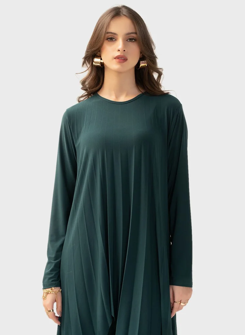 Hassal Asymmetrical Hem Kaftan & Pants Sets