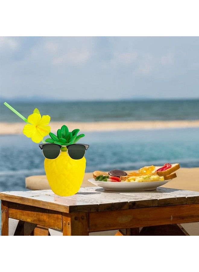 FuturePlusX Tropical Pineapple Coconut Drink Cups 3Pcs Plastic Hawaii Party Cups With Straws For Hawaiian Luau Party Children Summer Beach Party - Image 5