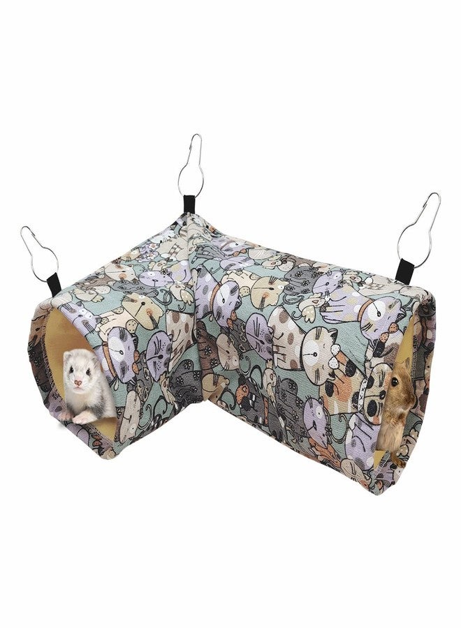 LEFTSTARER Guinea Pig Rat Corner Tunnel & Tubes Ferret Bunkbed Hammock, Guinea Pig Hideout for Hedgehog Piggy Hamster Hide, Small Animal Pet Toys and Cage Accessories (3.Corner Tunnel) - Image 1