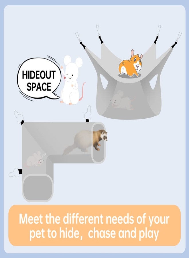 LEFTSTARER Guinea Pig Rat Corner Tunnel & Tubes Ferret Bunkbed Hammock, Guinea Pig Hideout for Hedgehog Piggy Hamster Hide, Small Animal Pet Toys and Cage Accessories (3.Corner Tunnel) - Image 3