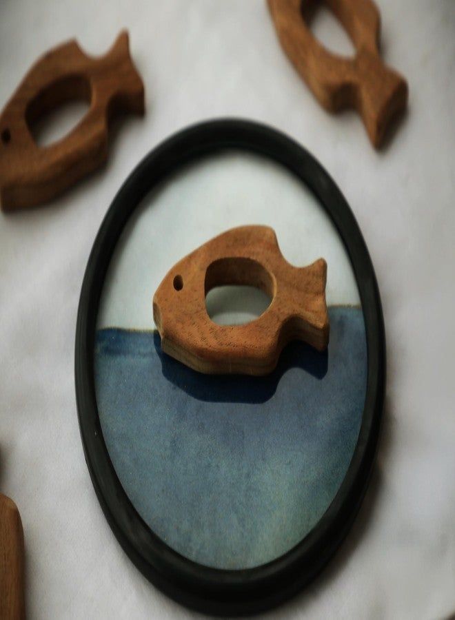 SOULILLY Neem Wood Fish Shaped Teether for Kids | Smooth Splinter Free Finish | Easy to Grip Design | Lightweight Unpolished and Non Toxic | for 3 Months Plus - Image 3