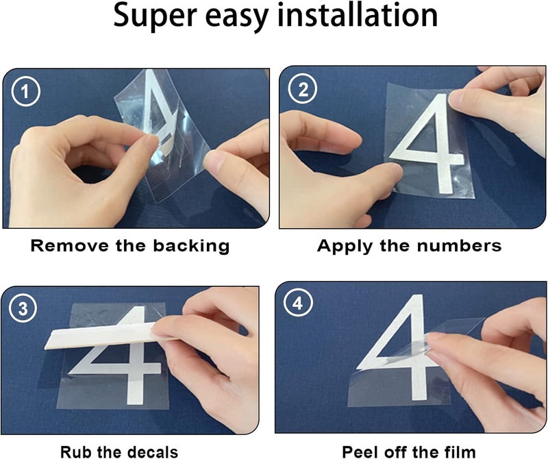olaine 2 inch 30 Pcs Reflective Mailbox Numbers Stickers for Outside, Easy Installation with Prolonged Backing for and Pre-cut, Self Adhesive White Vinyl Address for House Address Sign Window Trash Bins - Image 4