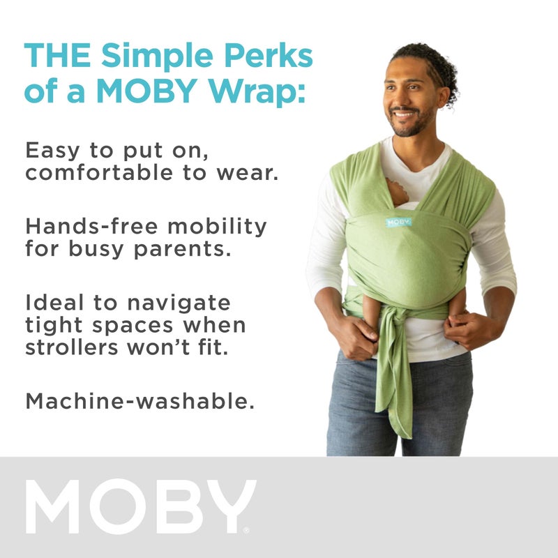 Moby Baby Wrap Carrier Element for Newborns to Toddlers (8-33lbs), Infant Sling Carrier, Ultra Lightweight & Hands Free Design, Adjustable for All Body Types (Kiwi) - Image 4