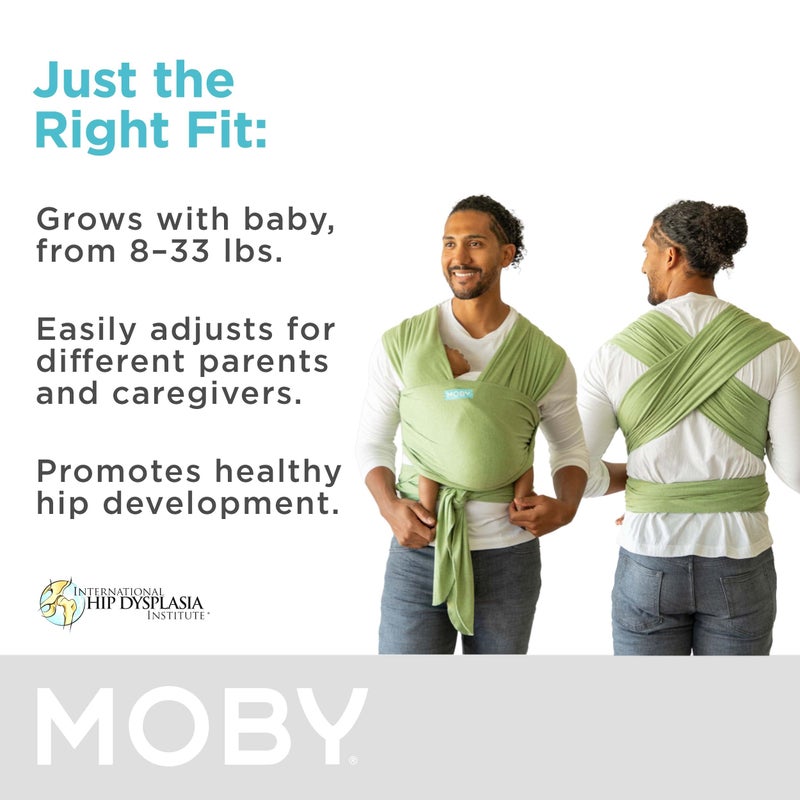 Moby Baby Wrap Carrier Element for Newborns to Toddlers (8-33lbs), Infant Sling Carrier, Ultra Lightweight & Hands Free Design, Adjustable for All Body Types (Kiwi) - Image 3