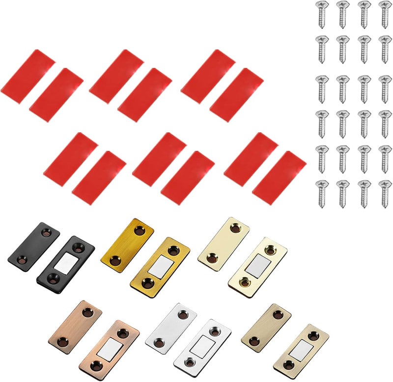 comfrt Ultra-Thin Invisible Cabinet Door Magnets - Kitchen Closet Door Closing Magnetic Door Catch Closer - Punch-Free Cabinet Magnetic Catch for Drawer (6 Color(6PC)) - Image 1