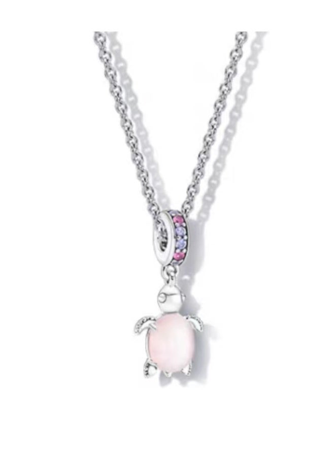 DORA pink glass turtle necklace - Image 1