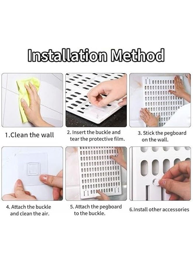Hihonor - Pegboard Combination Kit, Wall Mount Display Pegboard Panel Kits with Accessories Hanging, Black Peg Boards Organizer for Walls Display, Crafts Organization, Kitchen Organizer (Black) - Image 1