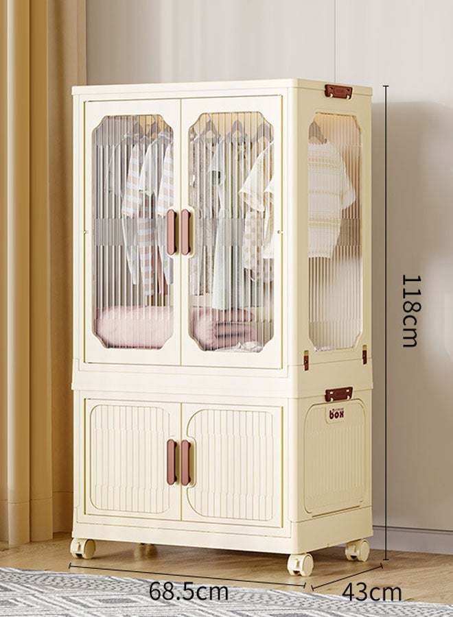 keke 2 Layers Stylish Multi-Functional Storage 1 Cabinet & 1  Wardrobe  - Image 1