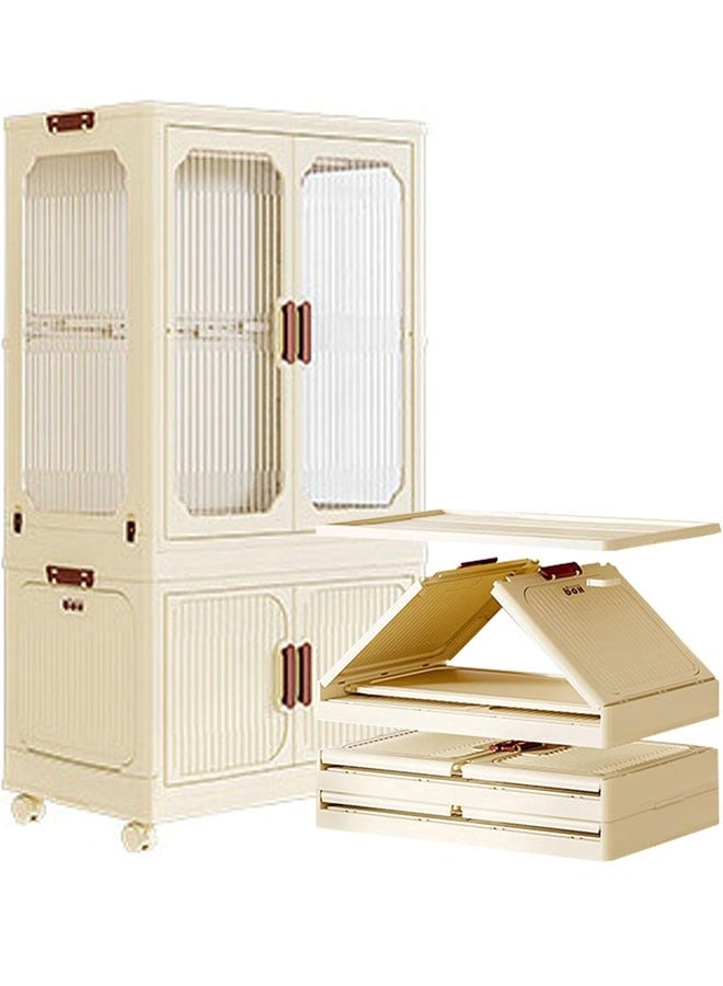 keke 2 Layers Stylish Multi-Functional Storage 1 Cabinet & 1  Wardrobe  - Image 2