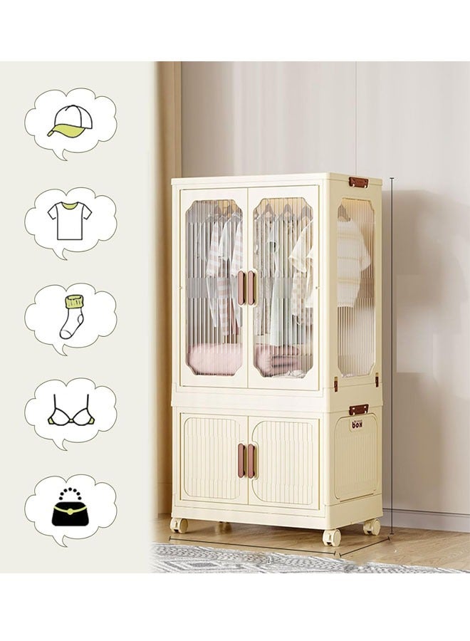 keke 2 Layers Stylish Multi-Functional Storage 1 Cabinet & 1  Wardrobe  - Image 4