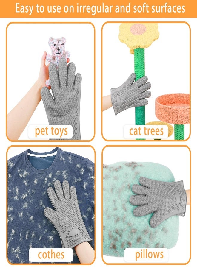 Astfys Pet Hair Remover Gloves - Sticker Gloves Clean Pet Hair on Furniture with Ease, Suitable for Soft and Irregular Surfaces. Such as Sofas, Pillows, Mattresses, Cat Trees. (Silicone, Grey(2 PCS) - Image 5