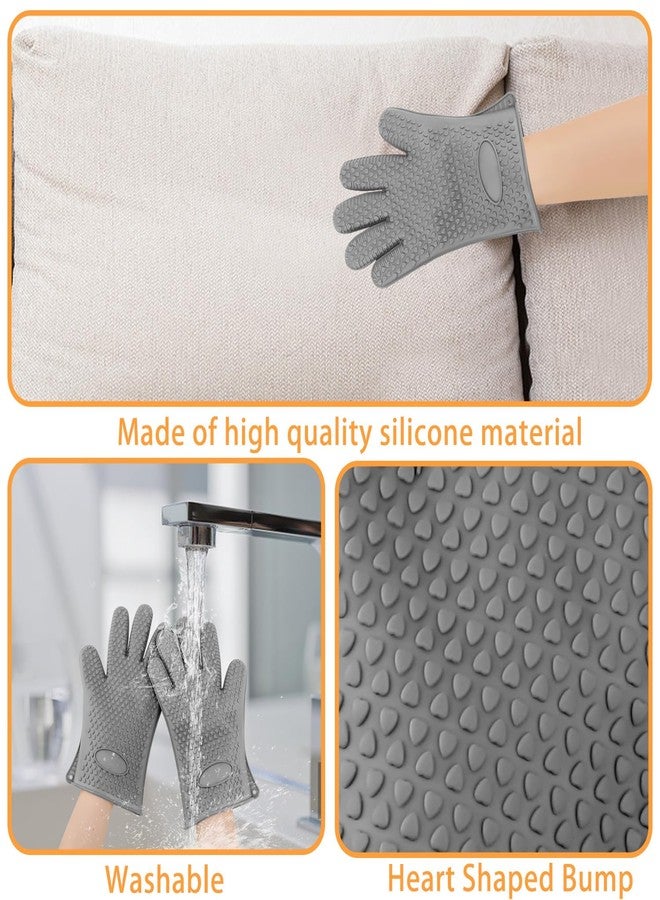 Astfys Pet Hair Remover Gloves - Sticker Gloves Clean Pet Hair on Furniture with Ease, Suitable for Soft and Irregular Surfaces. Such as Sofas, Pillows, Mattresses, Cat Trees. (Silicone, Grey(2 PCS) - Image 4
