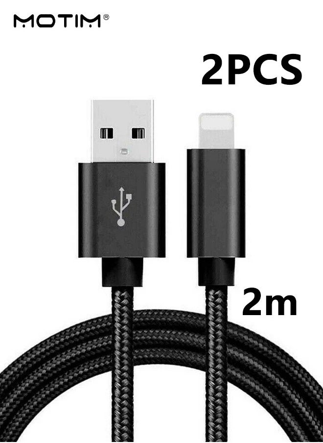 Motim - 2 Pack, Lightning To USB Cable (6ft), MFi Certified, Double-Braided Premium Nylon Lightning Cables for iPhone XS/XS Max/XR/X/8/8 Plus/7/7 Plus/6, iPad and More - Image 1