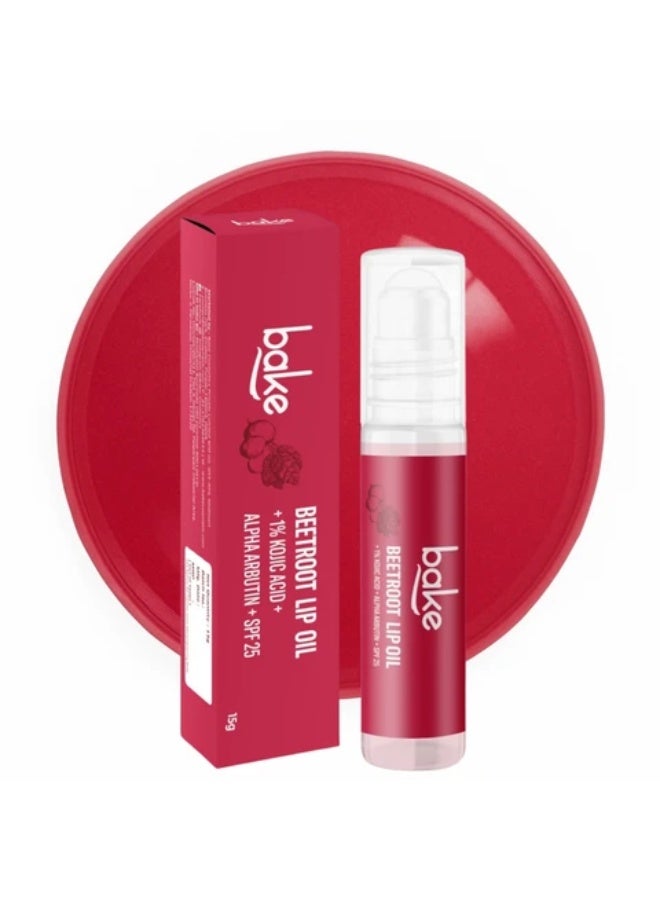 BAKE 1% Kojic Acid Beetroot Tinted Lip Balm Oil with SPF 25, Pigmentation & Dark Lips Beetroot (15 g) - Image 4