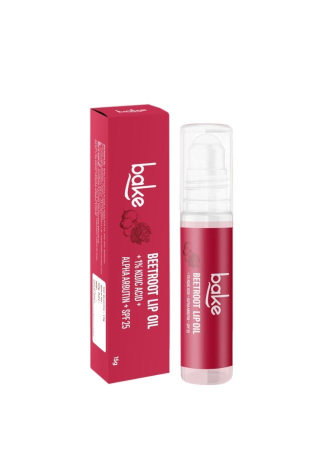 BAKE 1% Kojic Acid Beetroot Tinted Lip Balm Oil with SPF 25, Pigmentation & Dark Lips Beetroot (15 g) - Image 2