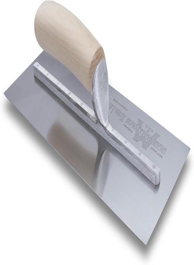 MARSHALLTOWN Stainless Steel Finishing Trowel, 4 1/2 x 11 Inch Concrete, Masonry and Drywall Finishing Tool, Made in the USA, MXS1SS - Image 1