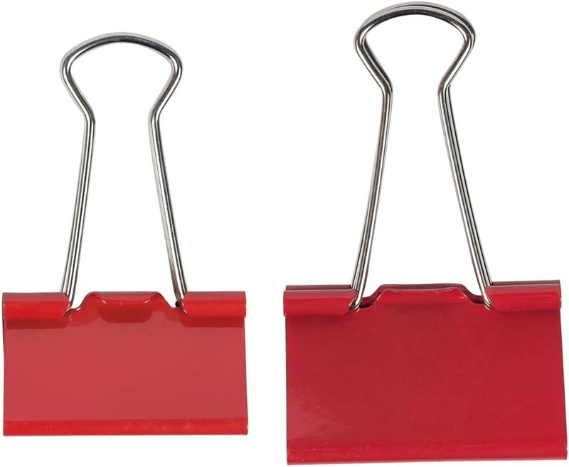 JAM Paper Colorful Binder Clips Assortment - Medium & Large Size - Red Binderclips - 27 Clips/Pack - Image 3