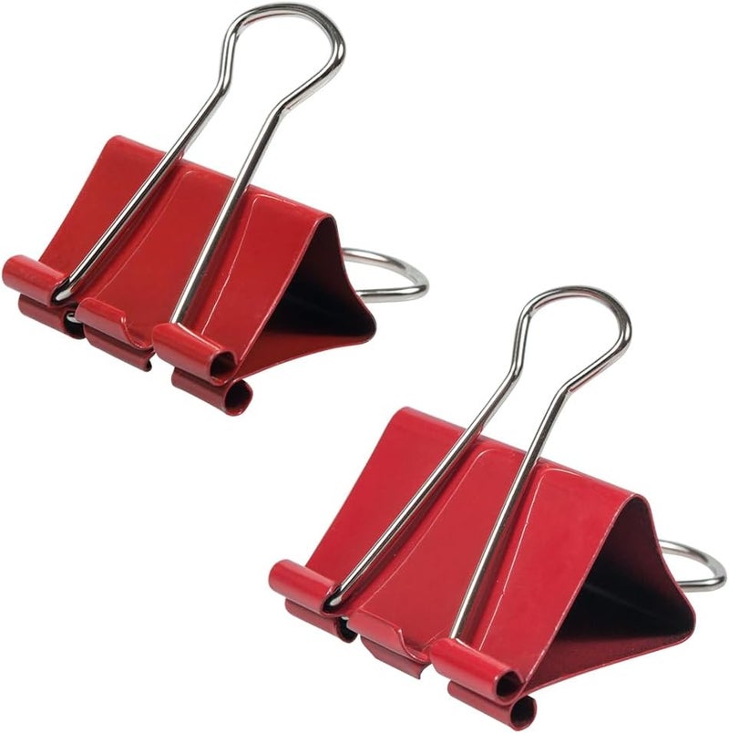 JAM Paper Colorful Binder Clips Assortment - Medium & Large Size - Red Binderclips - 27 Clips/Pack - Image 4