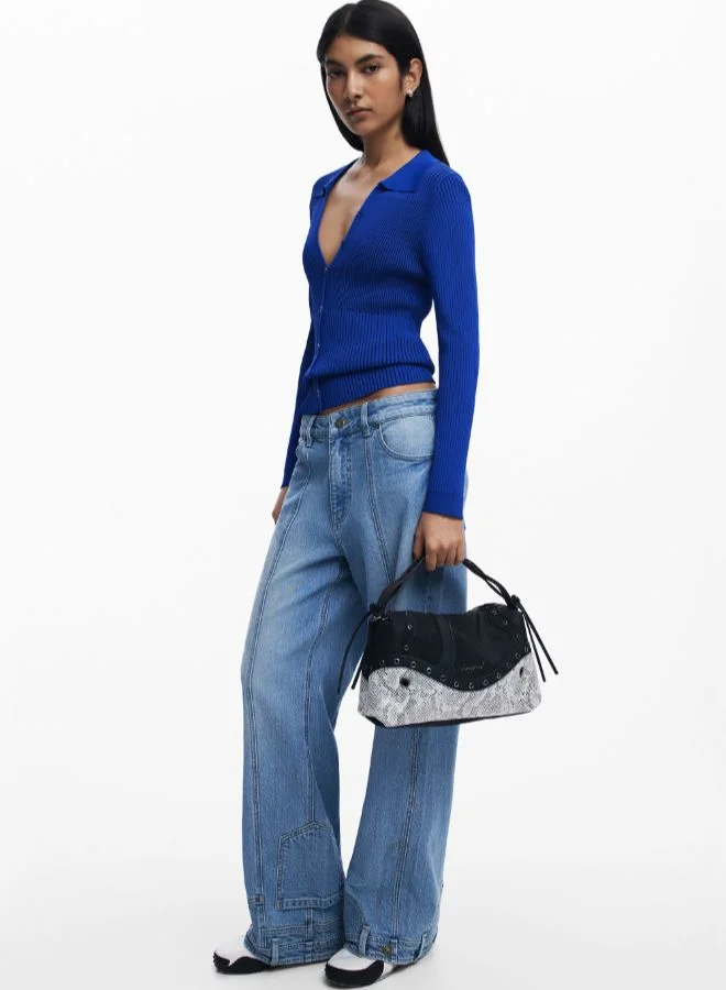 DESIGUAL Medium studded snake bag