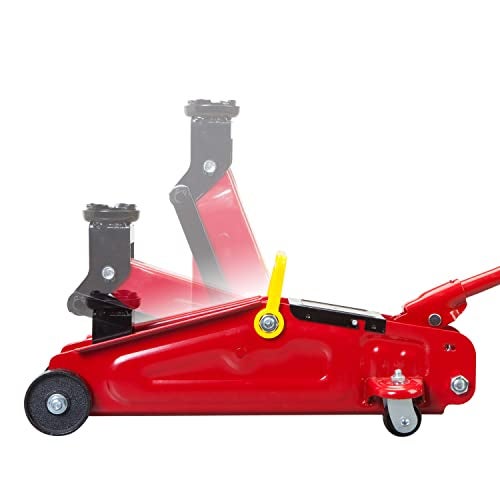 Big RED TAM820014S Torin Hydraulic Trolley Service/Floor Jack with Blow Mold Carrying Storage Case, 1.5 Ton (3,000 lb) Capacity, Red - Image 3