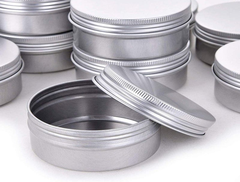 Hulless 4 Ounce Aluminum Tin Jar Refillable Containers 120 ml Aluminum Screw Lid Round Tin Container Bottle for Cosmetic,Lip Balm, Cream, 12 Pack. - Image 4