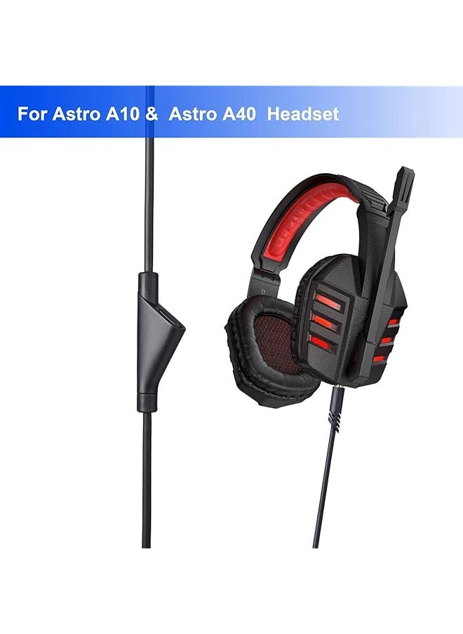 Replacement Astro A10 A40 Cable 2.0M Astro A40 Tr Inline Mute Cable Cord For Astro A10 A40 Gaming Headsets Xbox One Ps4 Ps5 Controller Headphone Audio Extension Cable 6.5 Feet Black