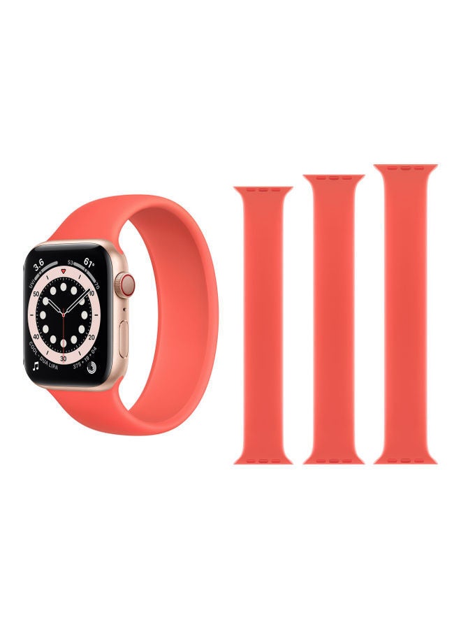 NIBEMINENT 3-Piece Replacement Band For Apple Watch Series 1/2/3/4/5/6/SE 38/40mm Pink Citrus