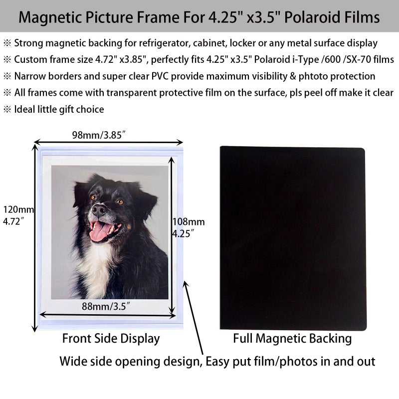 LAGIPA 3.5x4.25â€ Magnetic Polaroid Picture Frame, Fridge Magnet Frame for Polaroid Now i-Type/600/SX-70/OneStep+/Instax Wide Square 300/200/210 Films, Instant Film Display,10 Pack - Image 2