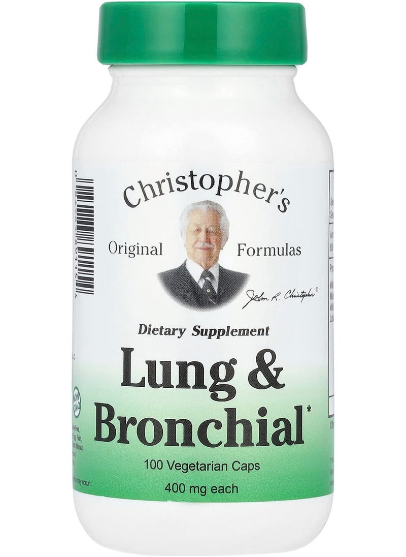Christopher's Original Formulas - Lung and Bronchial, 400 mg, 100 Vegetarian Caps - Image 1