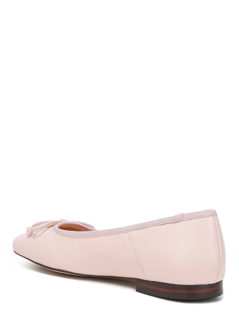 London Rag Square-Toe Bow Ballerinas in Pink  - Image 3
