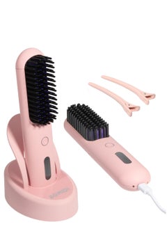 Cordless Hair Straightener Comb Detachable for Easy Clean, 200M Ions, 6 Speed Smart Temp, Dual Charging, Ideal for On - the - Go Styling - Pink - pzsku/ZD27C7C14E43EF75FF800Z/45/_/1740728335/42b072d9-4abf-4a29-89cc-0d3585baee4e