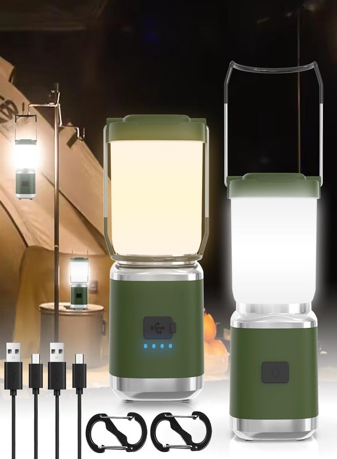 Hoxida Small Camping Lantern Rechargeable, 2000LM LED Camping Lights Lantern with Redlight&20Hours Runtime& Stepless Dimming, Hurricane Emergency Lights for Power Outages, Waterproof, Camping Essentials,2pcs - Image 1