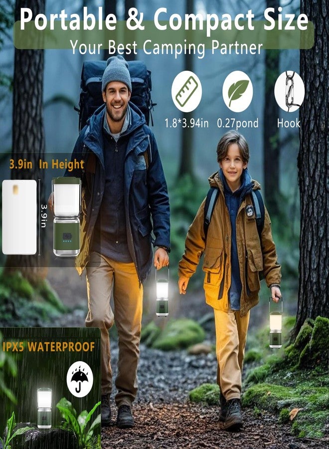 Hoxida Small Camping Lantern Rechargeable, 2000LM LED Camping Lights Lantern with Redlight&20Hours Runtime& Stepless Dimming, Hurricane Emergency Lights for Power Outages, Waterproof, Camping Essentials,2pcs - Image 3
